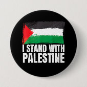 Ik sta achter Palestina Gazagenocide Vlag Ronde Button 7,6 Cm (Voorkant)