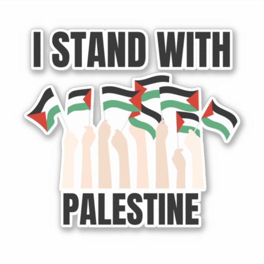 IK STA ACHTER PALESTINA STICKER (Voorkant)