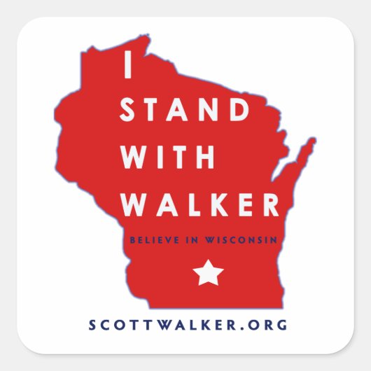 Ik sta achter Scott Walker Vierkante Sticker (Voorkant)