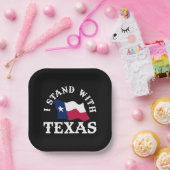 Ik Sta Achter Texas Papieren Bordje (Feest)