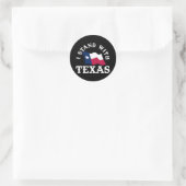 Ik sta achter Texas Ronde Sticker (Tas)