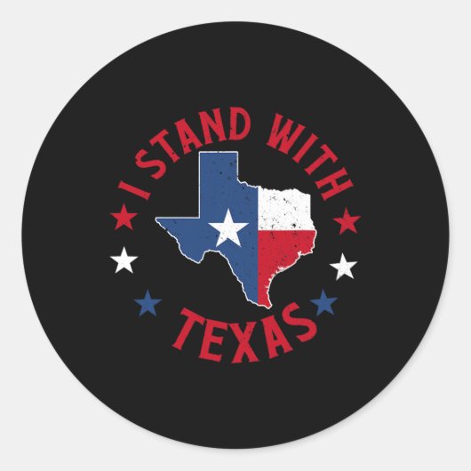 Ik sta achter Texas Ronde Sticker (Voorkant)