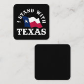 Ik sta achter Texas Vierkante Visitekaartje (Voorkant / Achterkant)