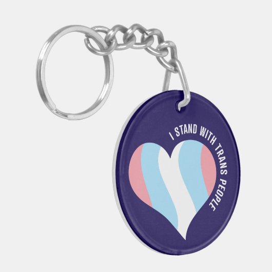 Ik sta achter Trans People Heart Keychain (Voorkant Links)