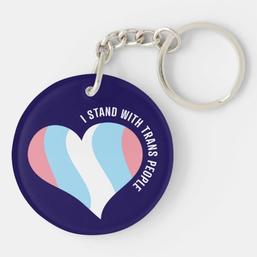 Ik sta achter Trans People Heart Keychain (Achterkant)