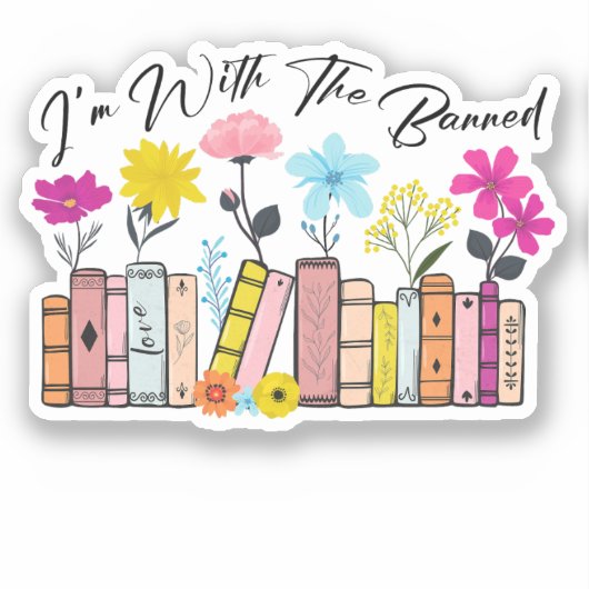 Ik sta achter Verboden Boeken Sticker (Voorkant)
