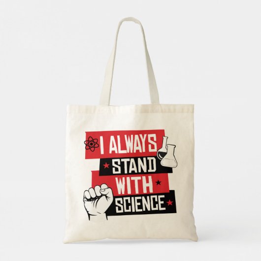 Ik sta altijd achter wetenschap tote bag (Achterkant)