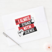 Ik sta altijd achter wetenschap vierkante sticker (Envelop)
