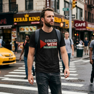 IK STA BEHIND PALESTINA Zwart T-shirt