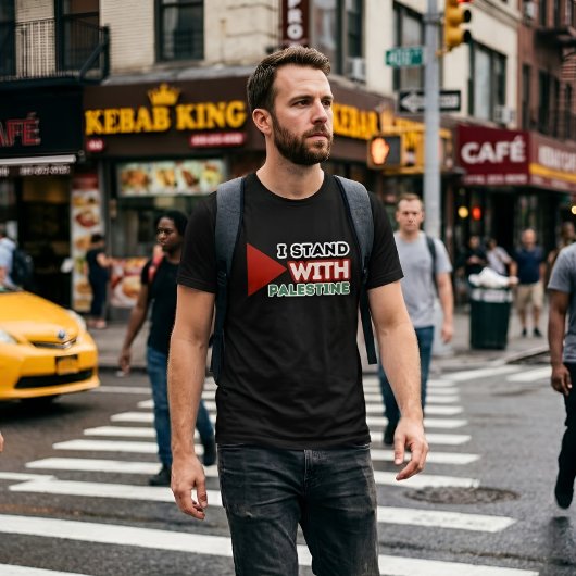 IK STA BEHIND PALESTINA Zwart T-shirt