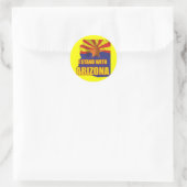 Ik sta bij Arizona Ronde Sticker (Tas)