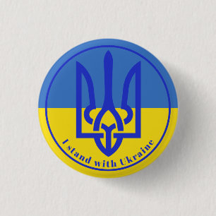 Ik sta bij de Button Blauwe Gele Gele Grijs