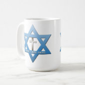 Ik sta bij de Christelijke ster David van Israël Koffiemok (Voorkant links)