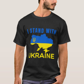 Ik sta bij de kaart van het Oekraïense vlaggenembl T-shirt