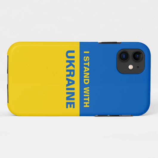 Ik sta bij de Oekraïense vlag Case-Mate iPhone Case (Achterkant (horizontaal))