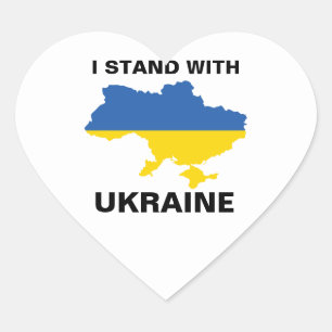 Ik sta bij de Oekraïense vlag en het Oekraïense ka Hart Sticker