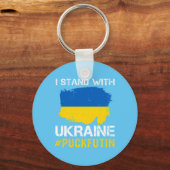Ik sta bij de Oekraïense vlag Pu*k Futin Distress Sleutelhanger (Voorkant)