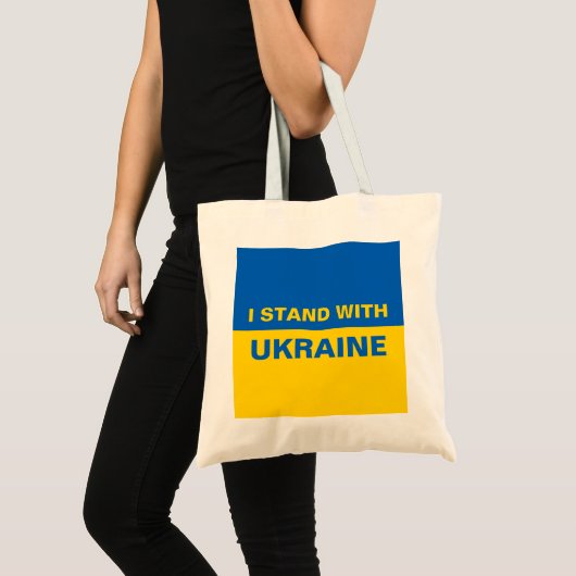 Ik sta bij de Oekraïense vlag Tote Bag (Voorkant (product))