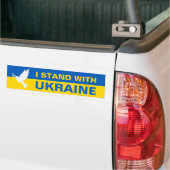 Ik sta bij de Oekraïense vlaggendove voor vrede in Bumpersticker (Op Truck)