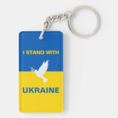 Ik sta bij de Oekraïense vlaggendove voor vrede in Sleutelhanger (achterkant)