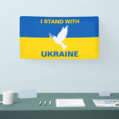 Ik sta bij de Oekraïense vlaggendove voor vrede in Spandoek (Beurs)