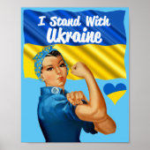 Ik sta bij de  Rosie en Vlag in Oekraïne Poster (Voorkant)