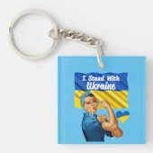 Ik sta bij de Rosie en Vlag in Oekraïne Sleutelhanger (voorkant)