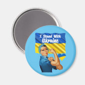 Ik sta bij de  Rosie Flag Heart in Oekraïne Magneet (Voorkant / Achterkant)