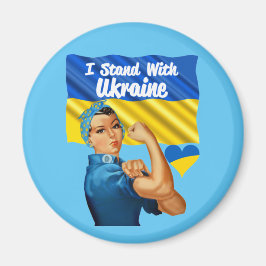 Ik sta bij de  Rosie Flag Heart in Oekraïne Magneet