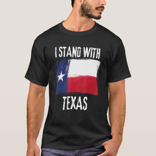 Ik sta bij de Texas vlag Amerikaanse staat Texas. T-shirt (Voorkant)