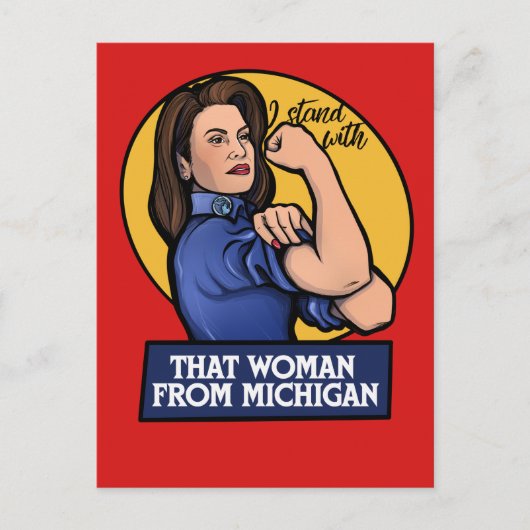 Ik sta bij die vrouw uit Michigan Briefkaart (Voorkant)