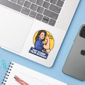 Ik sta bij die vrouw uit Michigan Sticker (Laptop met iPhone)