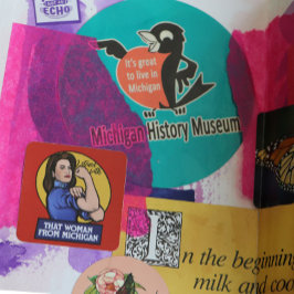 Ik sta bij die vrouw uit Michigan Vierkante Sticker