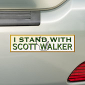 Ik sta bij gouverneur Scott Walker Bumpersticker (Op auto)