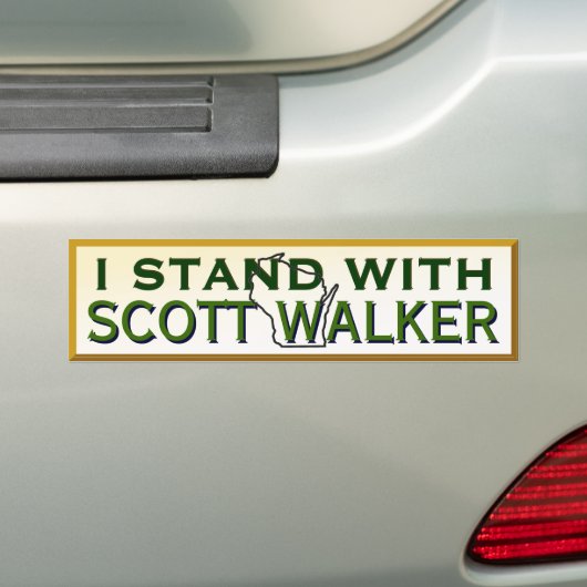 Ik sta bij gouverneur Scott Walker Bumpersticker (Op auto)