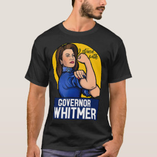 Ik sta bij gouverneur Whitmer die vrouw uit Mich T-shirt