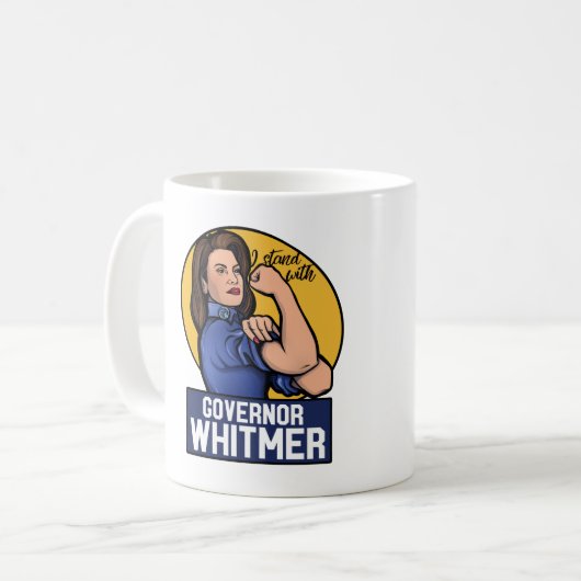 Ik sta bij gouverneur Whitmer Koffiemok (Voorkant links)