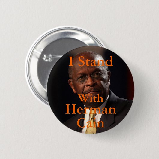 Ik sta bij Herman Cain Button (Voorkant /achterkant)