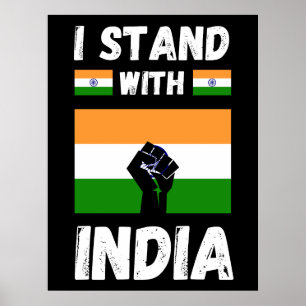 Ik sta bij het india-poster poster