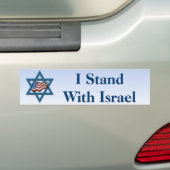 Ik sta bij Israël Bumpersticker (Op auto)