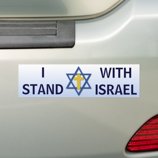 Ik sta bij Israël Bumpersticker (Op auto)