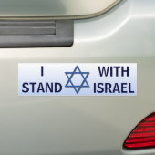 Ik sta bij Israël Bumpersticker (Op auto)