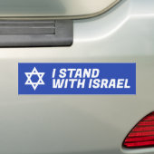 Ik sta bij Israël Bumpersticker (Op auto)