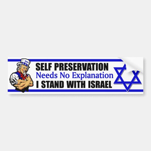 Ik sta bij Israël! Bumpersticker (Voorkant)