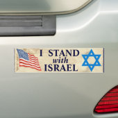 Ik sta bij Israël Bumpersticker (Op auto)