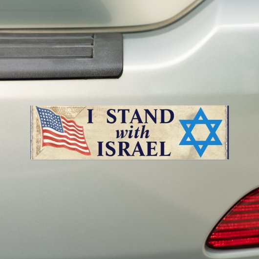 Ik sta bij Israël Bumpersticker (Op auto)