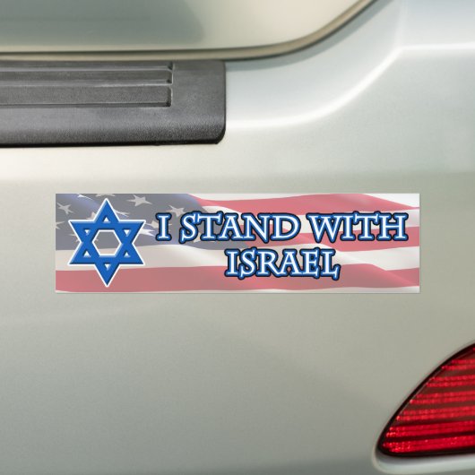 Ik sta bij Israël Bumpersticker (Op auto)