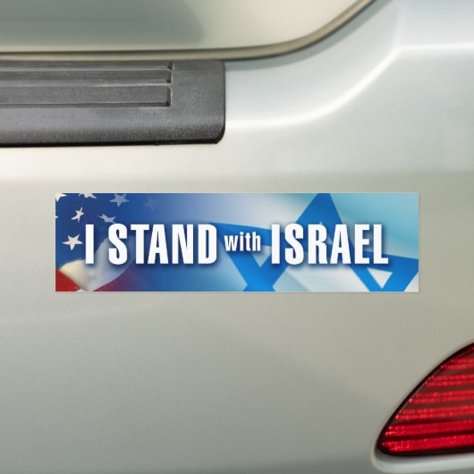 Ik sta bij Israël Bumpersticker (Op auto)