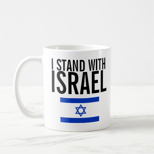 Ik sta bij Israël, gedrukt op White Mok (Links)