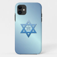 Ik sta bij Israel Jewish Star van David op Blue